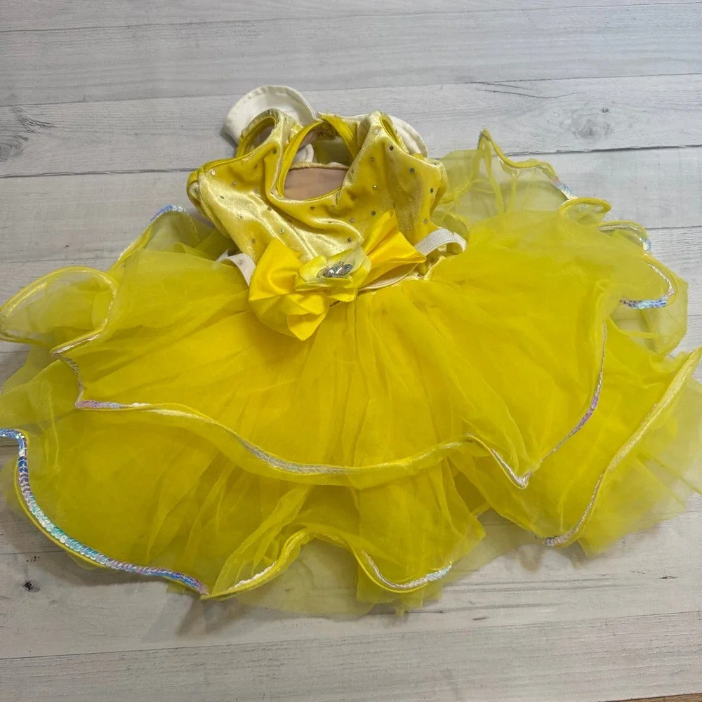 Weissman yellow tutu one piece‎ dance dress costume child XS
